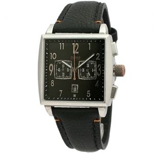 HUGO BOSS MENS BLACK LEATHER CHRONOGRAPH CALENDAR WATCH 1512144 