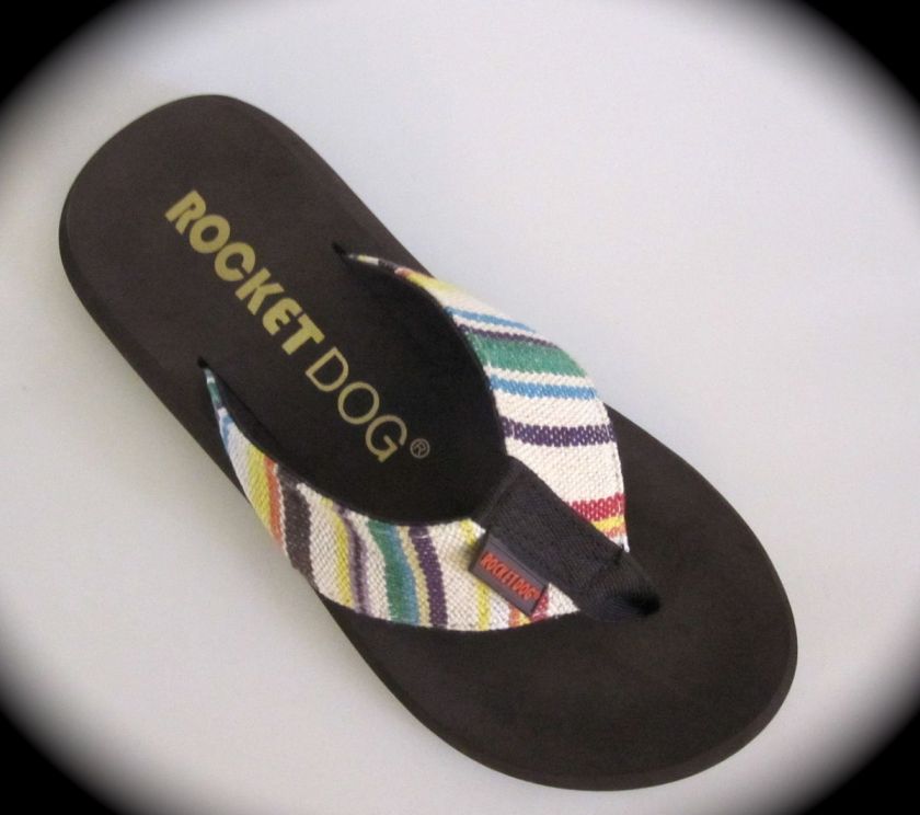 ROCKET DOG SPOTLIGHT GUATELMALA NATURAL STRIPE Flip Flops Shoes 