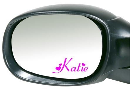 2x Personalised Custom Name Car Mirror Stickers Decals  