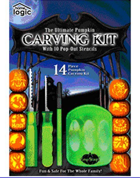 Halloween Pumpkin Carving Kit 10 Stencil Patters 4 Tool  