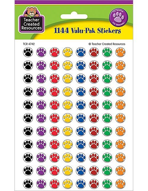 1144 PAW PRINTS MINI STICKERS Cats Dogs Teacher NEW  