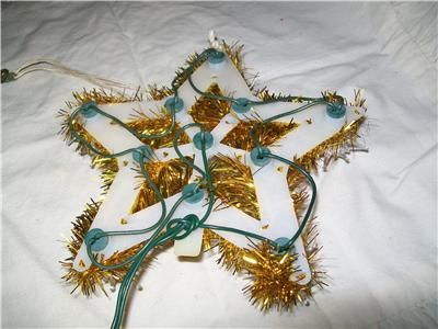 Vintage Christmas Tree Topper Golden Lights 6 1/2  