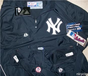 NY YANKEES MLB MAJESTIC JACKET Sleeves # ZIP OFF L NWT  