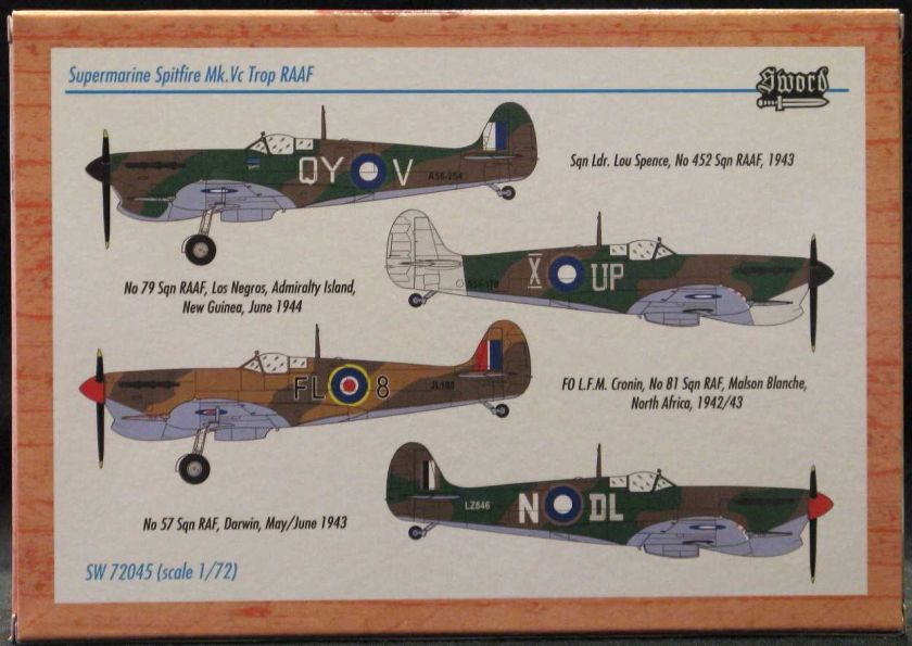 72 Sword Models SUPERMARINE SPITFIRE Mk Vc TROP R.A.A.F. Fighter 