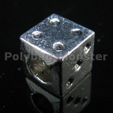 5pcs Tibetan Silver DICE Charm Beads Fit Bracelet #29  