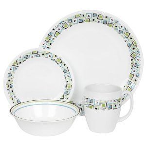 Corelle Livingware 16 Piece Dinnerware Set, Service for 4, Chocolate 