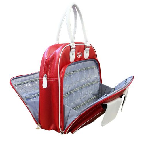 CGull CRICUT CAKE CARTRIDGE TOTE~Red/White LEATHER  