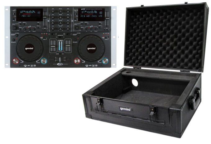 GEMINI CDMP 6000 Dual DJ Turntable + Coffin Hard Case  