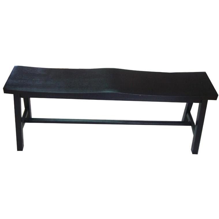 Dining Essentials Saddle Seat Wood Bench   RTA   Black  