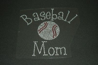 Baseball Mom Rhinestone Iron On Transfer Bling  