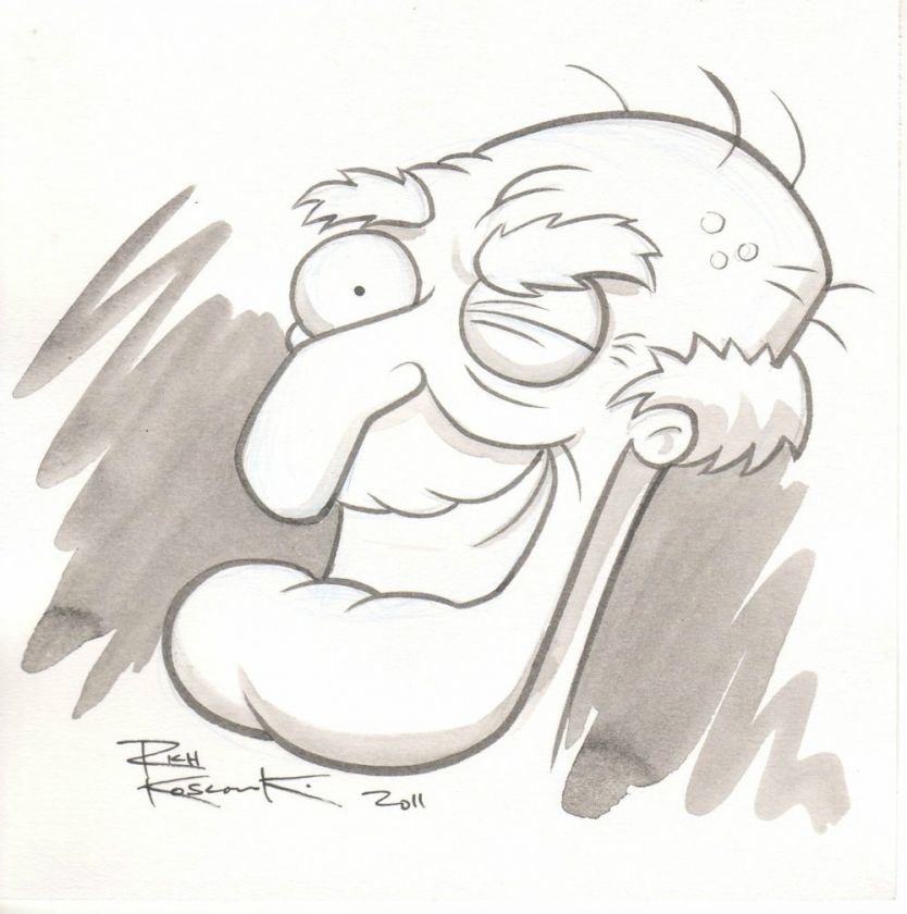 FAMILY GUY HERBERT PERV OOAK ORIGINAL HAND INK DRAWING  