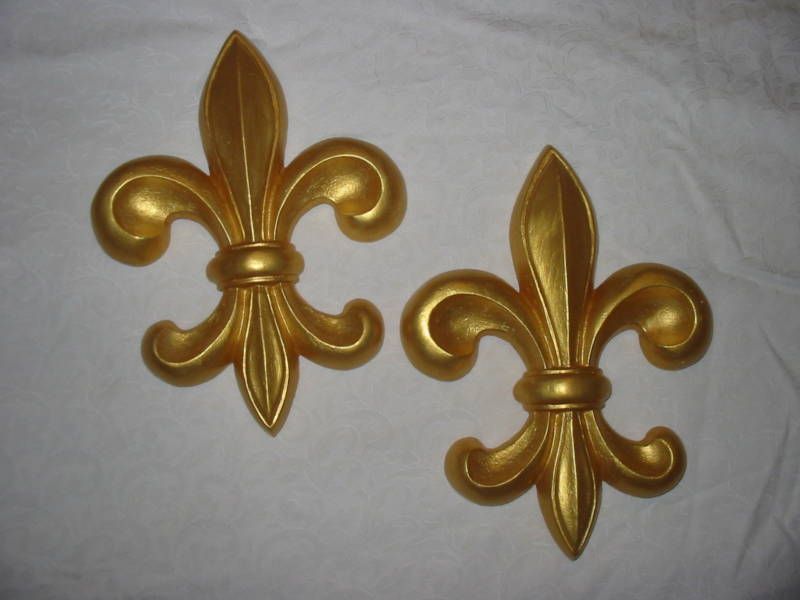 ORLEANS FLEUR DE LIS WALL DECOR PAIR FRENCH COUNTRY  