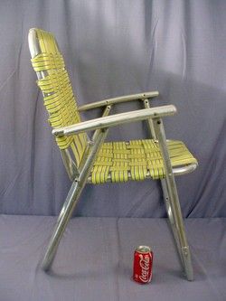 Vintage Aluminum Folding Webbed Lawn Chair Deck Camping Beach 3.25 lbs 