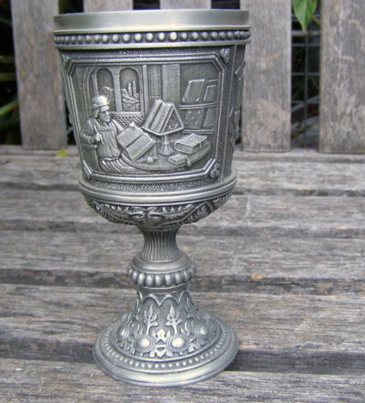 RARE FRANKLIN MINT PRINTER CRAFT GUILDS PEWTER GOBLET  