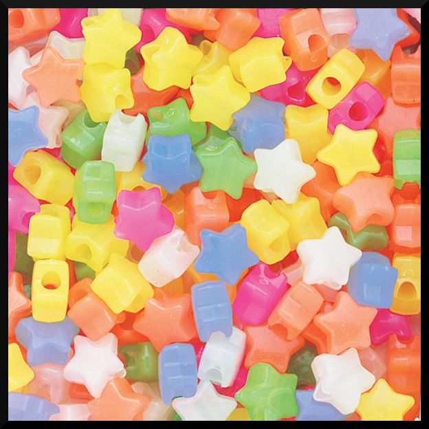 50 Star Glow in the Dark Beads 1/2 13mm ABCraft Kids Jewelry Crafts 