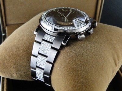   CT DIAMOND GUCCI YA101341 BROWN PVD METAL BAND CHRONO WATCH  