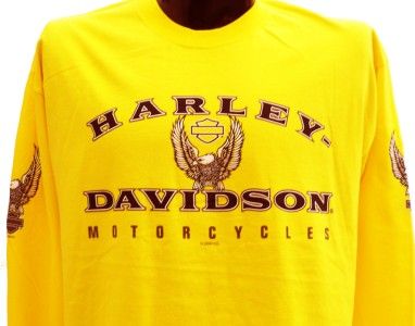 Harley Davidson Las Vegas Dealer Long Sleeve Tee T Shirt YELLOW 2XL 