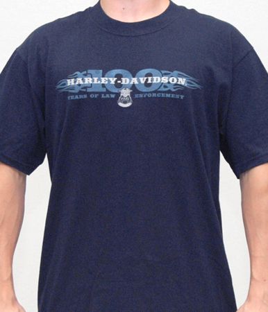 Harley Davidson Mens Police Law Enforcement 100th Anniversary Navy 