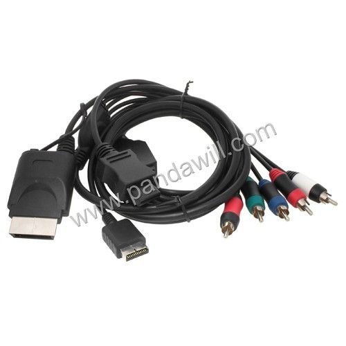New AV Component HDTV LCD TV Cable For Wii Xbox 360 PS2 PS3 Fast Ship 