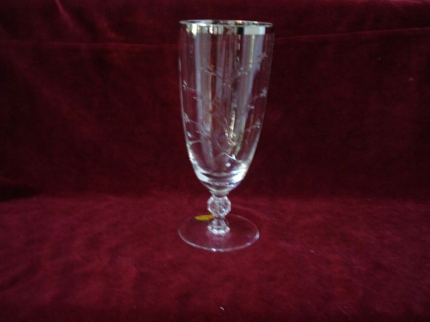 TIFFIN 7 ICED TEA GLASSES LENOX KINGSLEY PLATINUM  