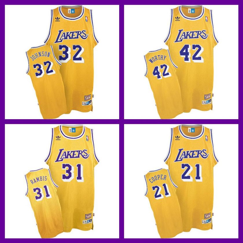   LA Lakers SHOWTIME Soul Swingman Jerseys Magic Cooper Rambis Worthy