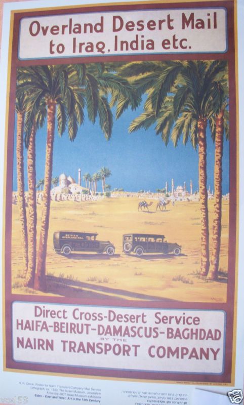 BRITISH OVERLAND MAIL DESERT TRANSPORT COMPANY POSTER  