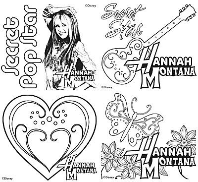 HANNAH MONTANA Coloring Art 4 PACK MINI TOTE BAGS Kit  