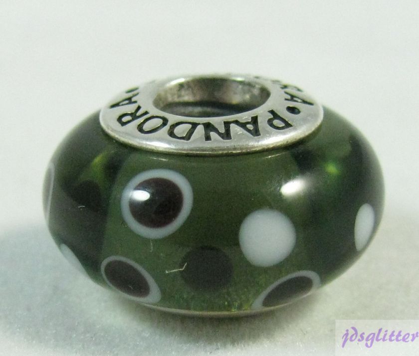 PANDORA Black Bubbles Murano Glass Bead #790691 NEW  