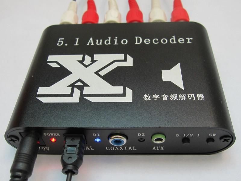 New 5.1 Channel DTS/AC 3 Home Theater Audio Decoder RCA  