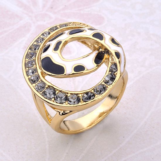 Shinning Ring,Pave Swarovski Crystal Winding Size 6 8  