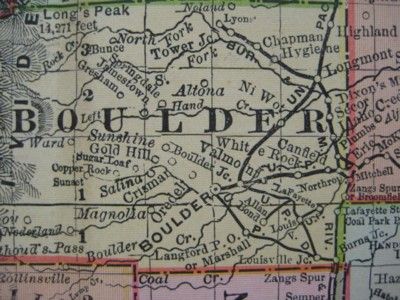 1895 Mexican Land Grants Railroad Map COLORADO Gunnison  