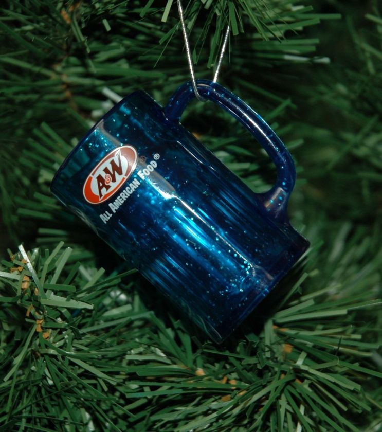 Root Beer Mini Mug Christmas Ornament (Blue)  