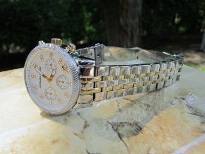   Womens Two tone Bracelet Gold/Silver Chronograph Watch MK5057 A30