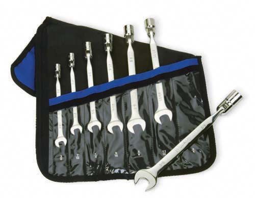 Piece Combination Wrench Set, 12 Point Flex Head Semi Deep Socket 