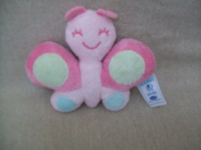 OLD NAVY PINK SOFT BUTTERFLY BABY RATTLE 2005 HTF  