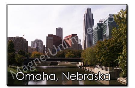 Downtown Omaha   Nebraska Souvenir Fridge Photo Magnet  