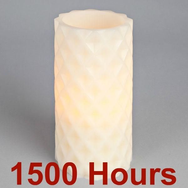   Diamond Cut Battery Operated LED Flameless Candle w/Dual Timer NEW