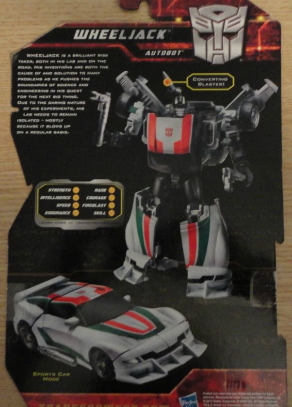 TRANSFORMERS GENERATIONS CARDBACK   WHEELJACK #1  ****NO TOY INCLUDED 