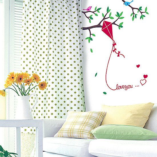 Kite Tree Birds Wall Stickers Home Decor Vinyl Decals  