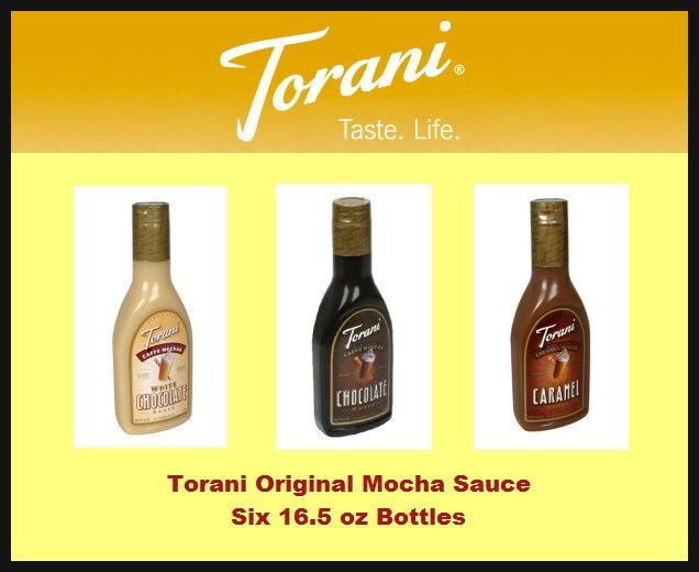 6x Torani Original Mocha Sauce 16.5oz Bottles  