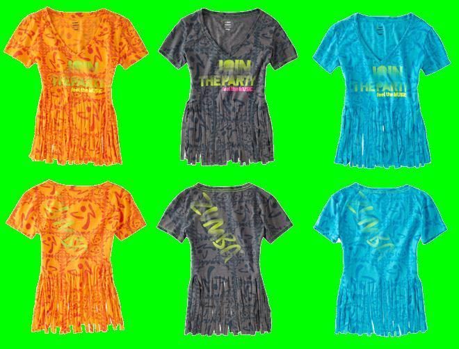 Zumba Sunset V Neck Tee Shirt NWT Ships fast Zumbawear Dance Fitness 